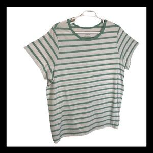 Torrid Green White Striped T shirt Super Soft 4 4x short sleeves Crew Neck